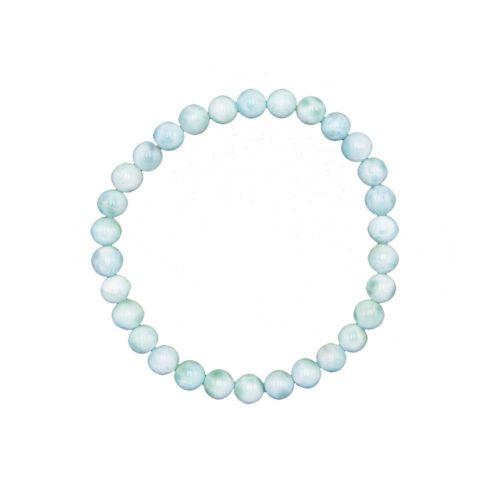 bracelet larimar pierres boules 6mm