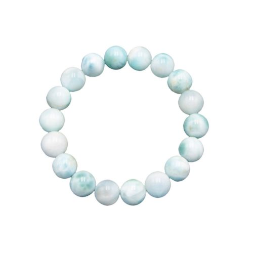 bracelet larimar pierres boules 10mm