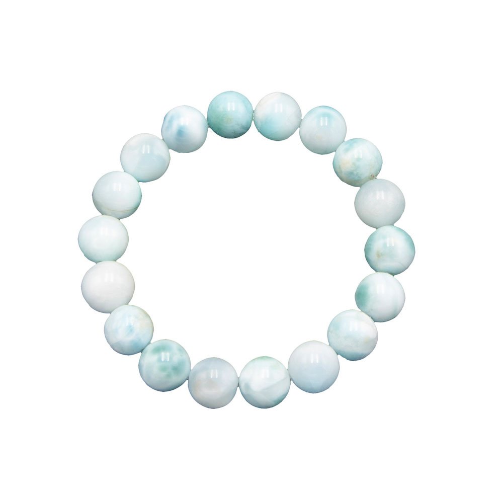 bracelet larimar pierres boules 10mm