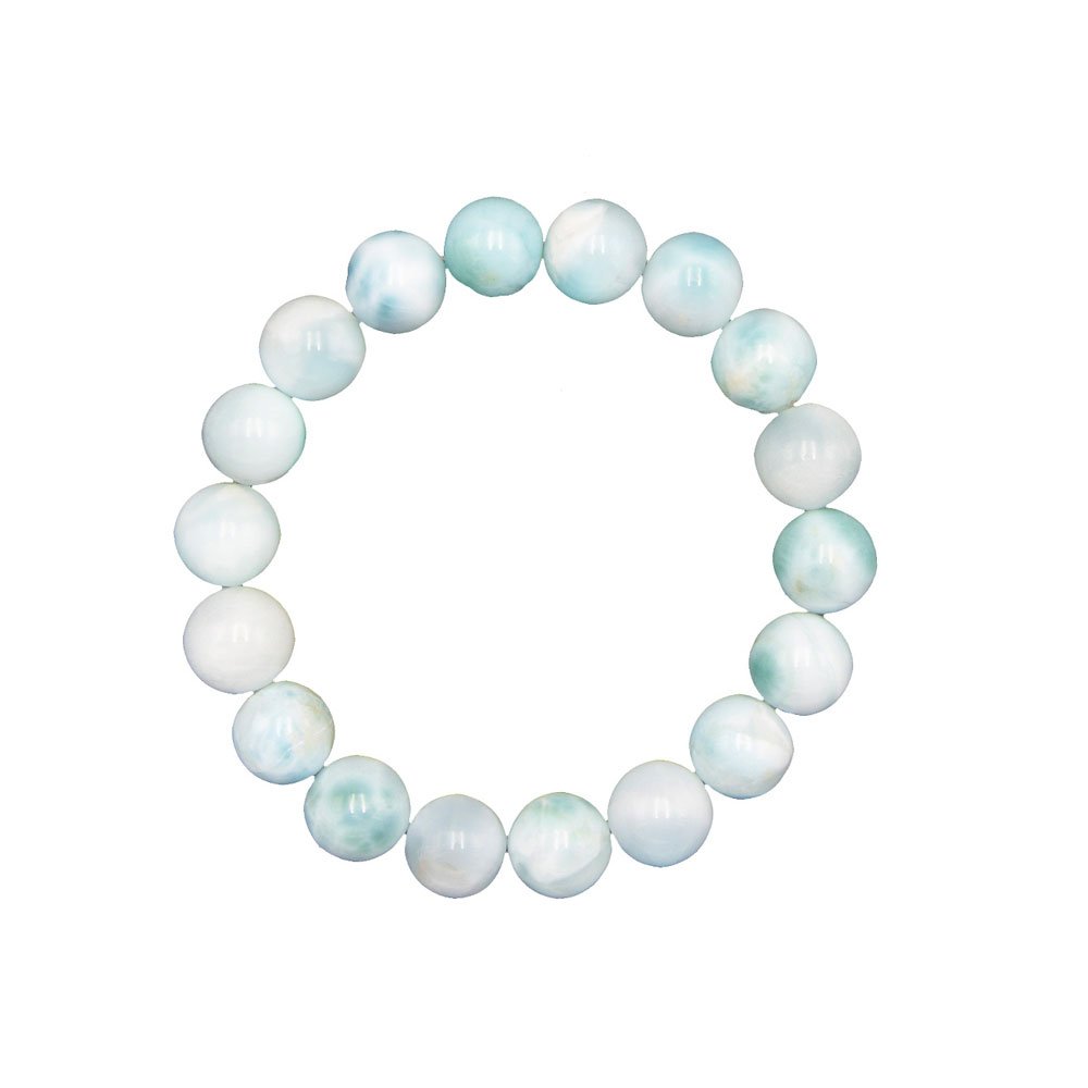 bracelet larimar pierres boules 10mm
