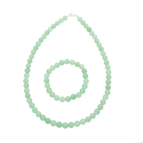 parure aventurine pierres boules 8mm