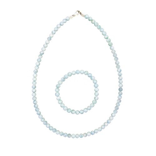 parure larimar pierres boules 6mm