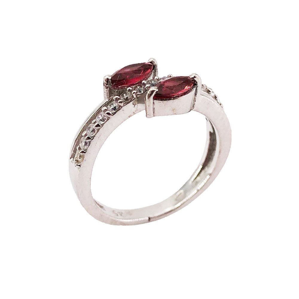 bague grenat rouge argent