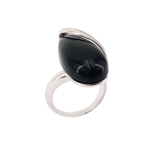 bague onyx noir argent