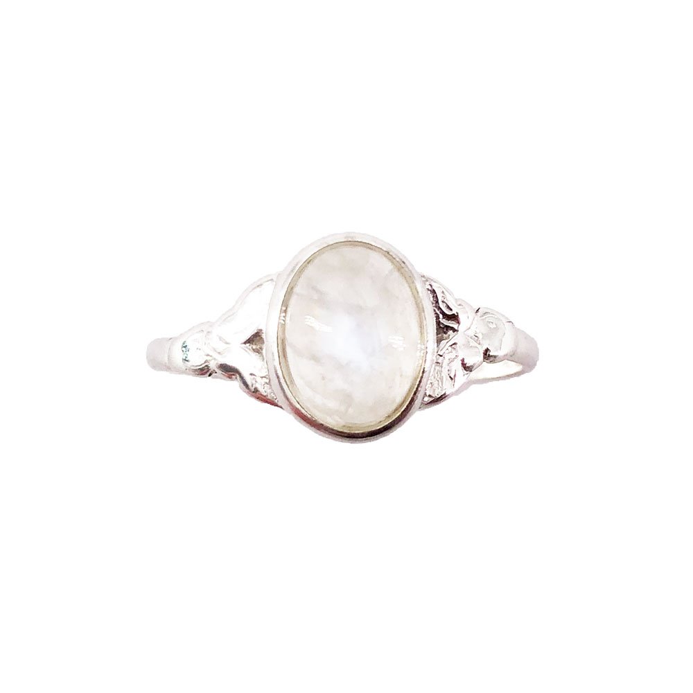 bague pierre de lune argent
