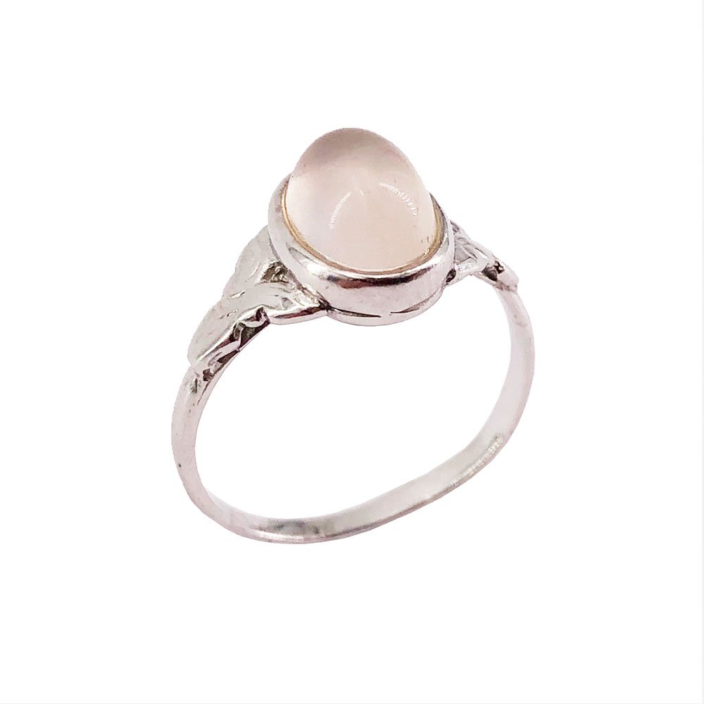 bague quartz rose argent