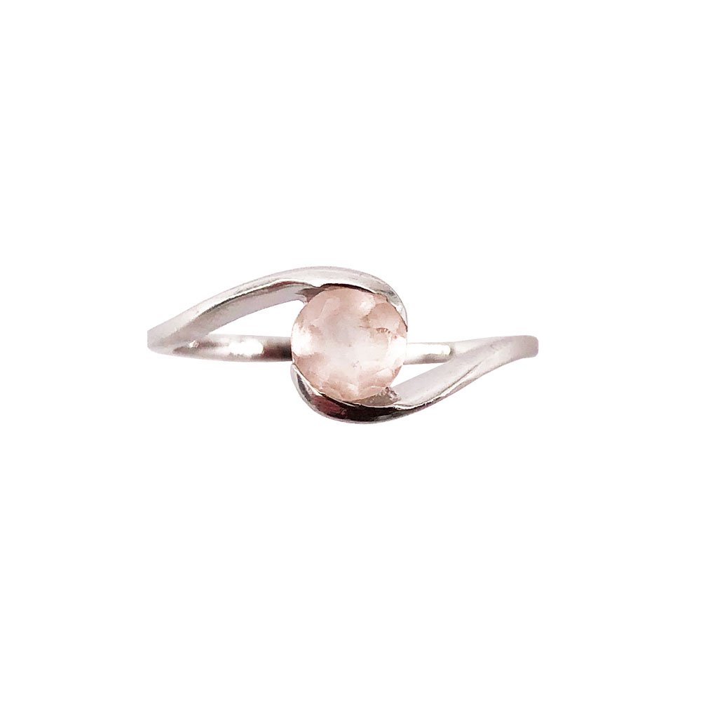 bague quartz rose argent