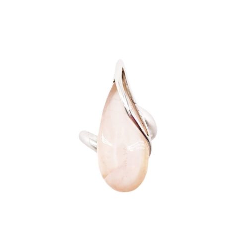 bague quartz rose argent