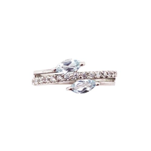 bague topaze bleue argent