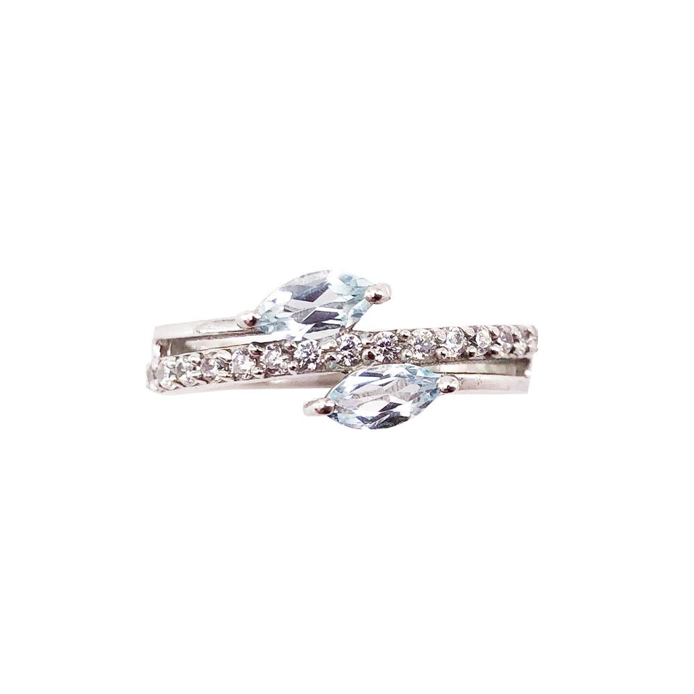 bague topaze bleue argent