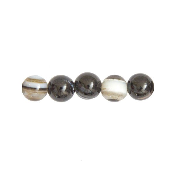 perles agate zonée noire 12mm