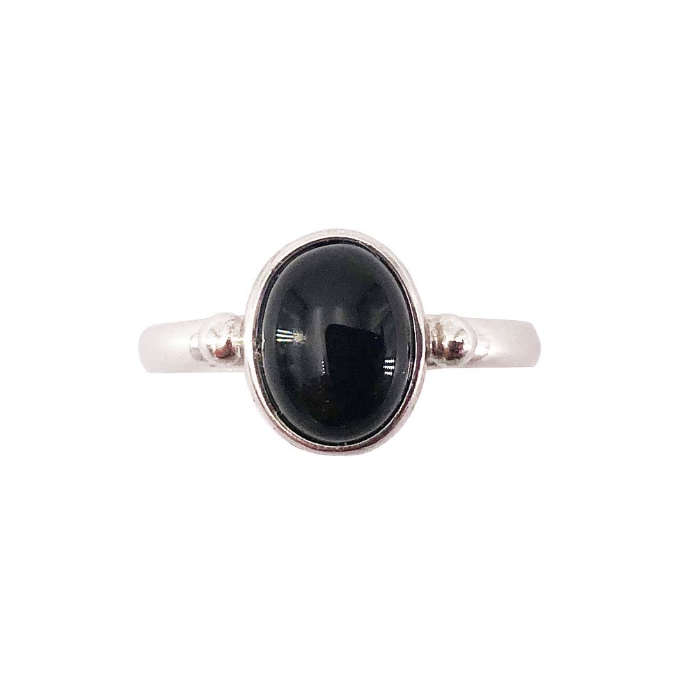 bague onyx noir argent