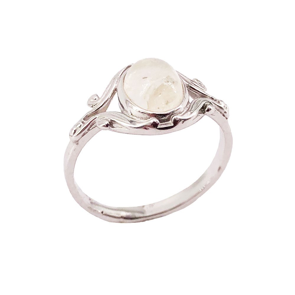 bague pierre de lune argent