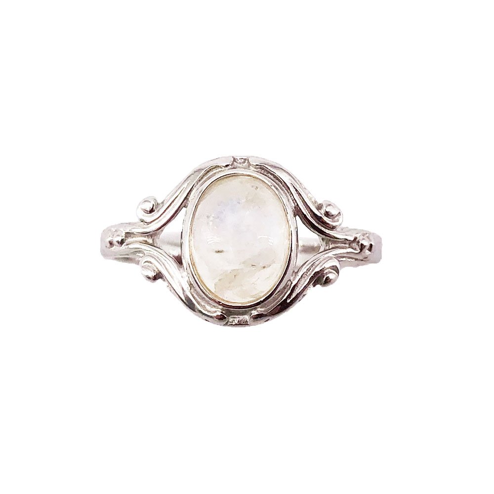 bague pierre de lune argent