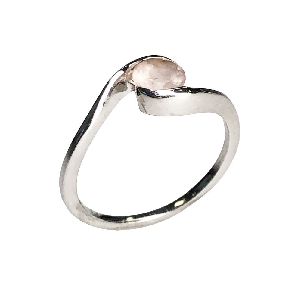 bague quartz rose argent