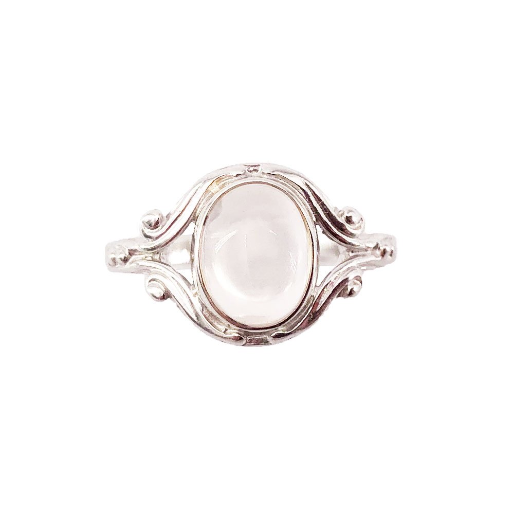 bague quartz rose argent