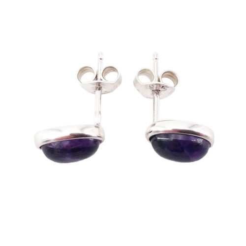 boucle oreille amethyste argent rodhie