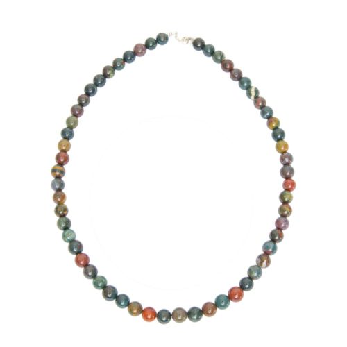 collier jaspe sanguin 8mm