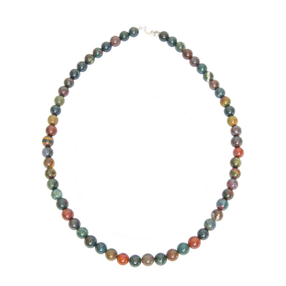 collier jaspe sanguin 8mm