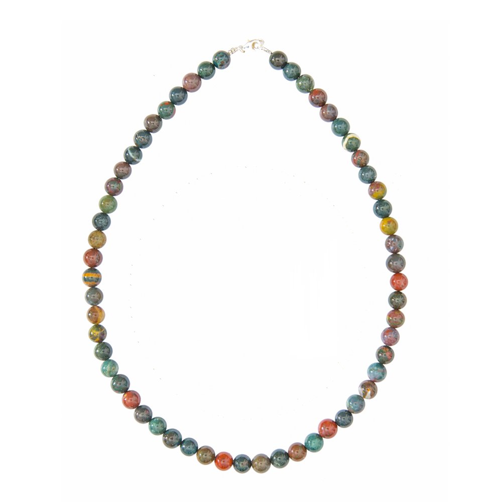 collier jaspe sanguin 8mm