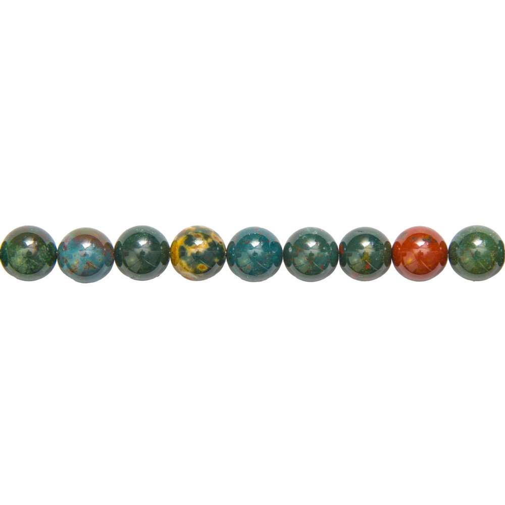 fil jaspe sanguin 10mm