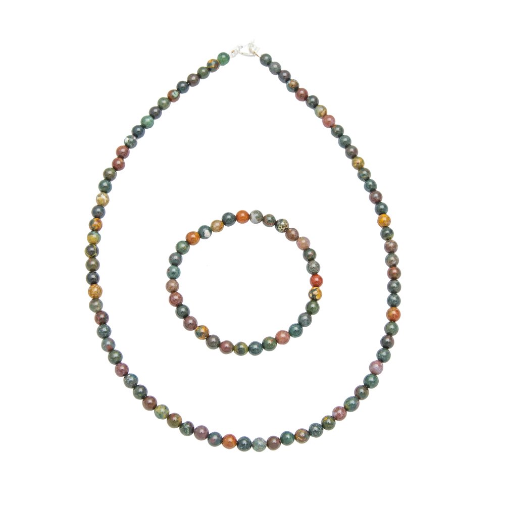 parure jaspe sanguin 6mm