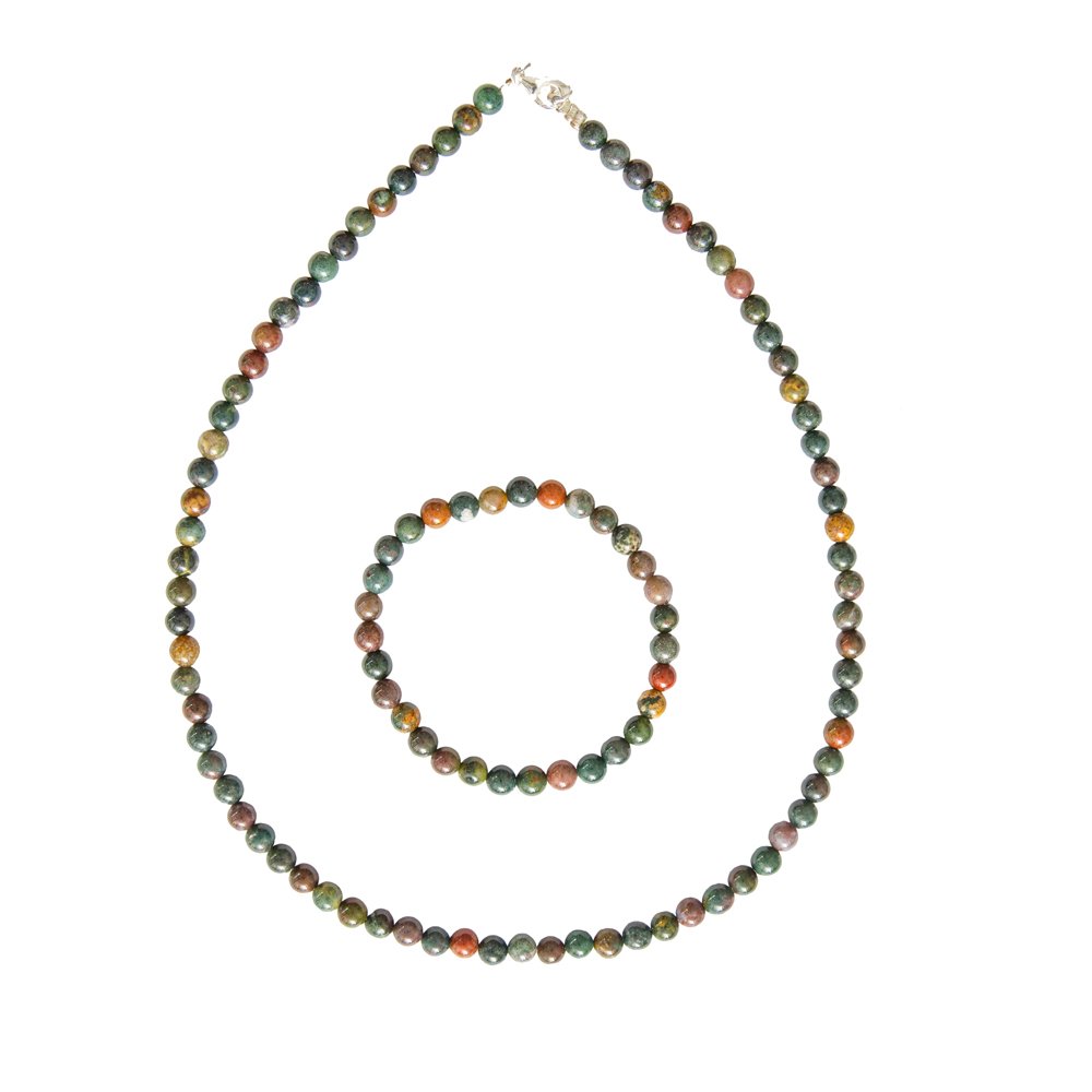 parure jaspe sanguin 6mm