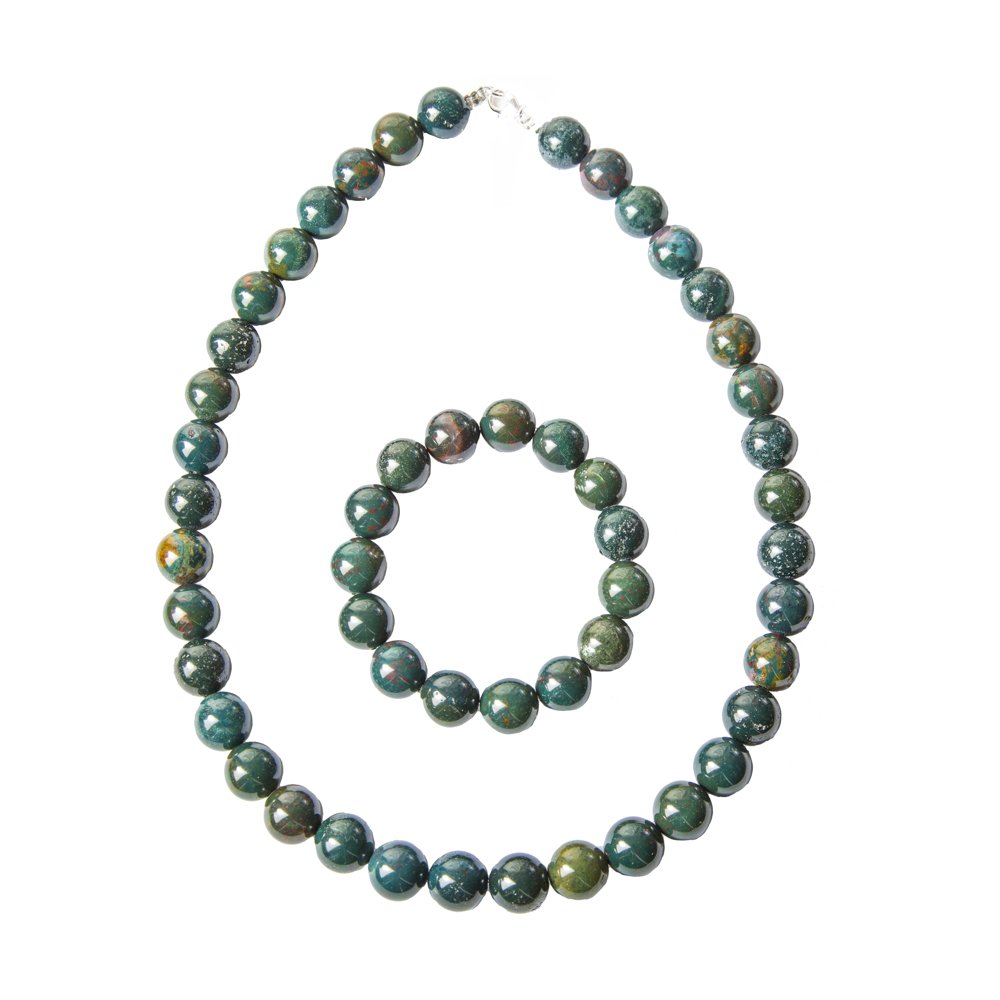 parure jaspe sanguin 12mm