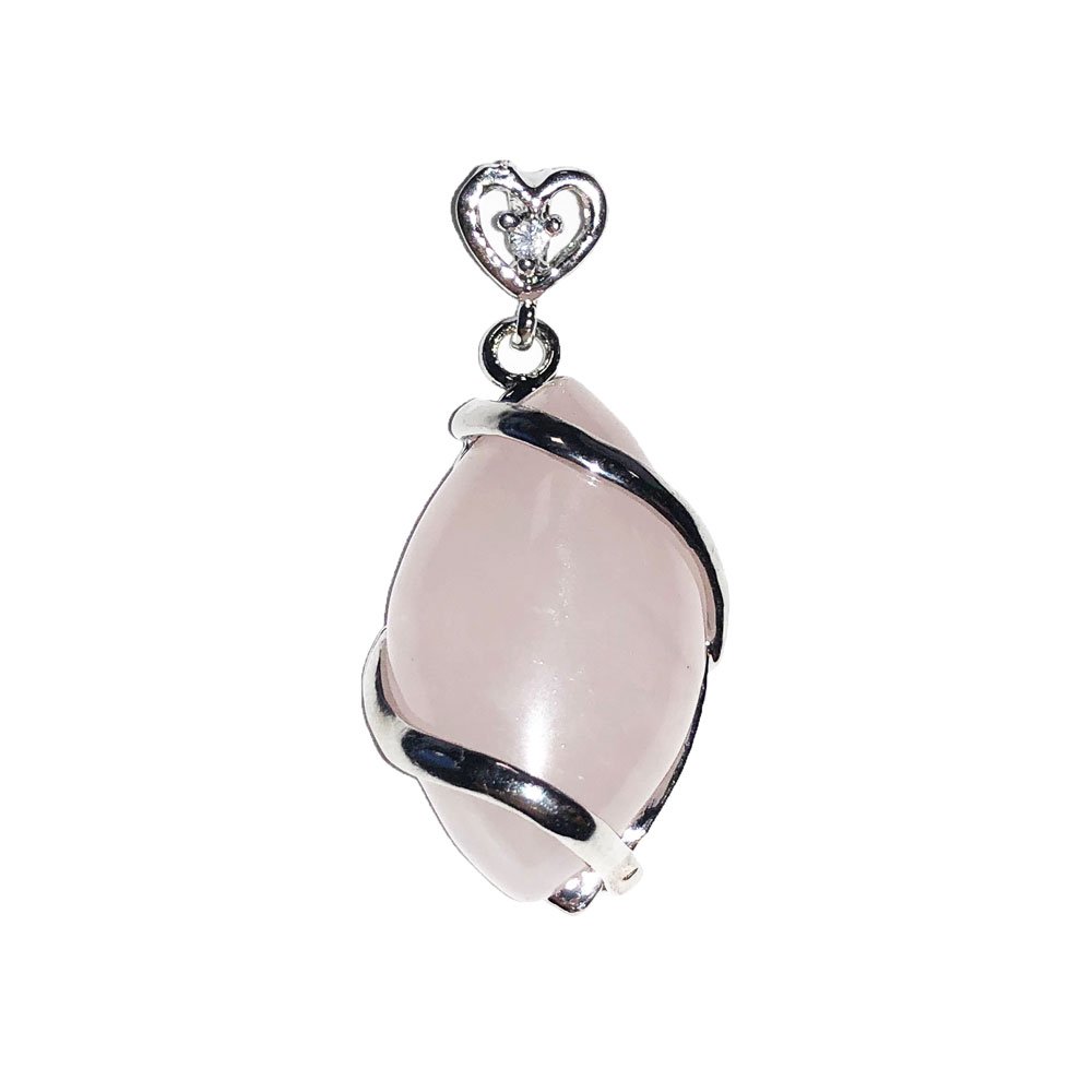 pendentif quartz rose oeil de cheval