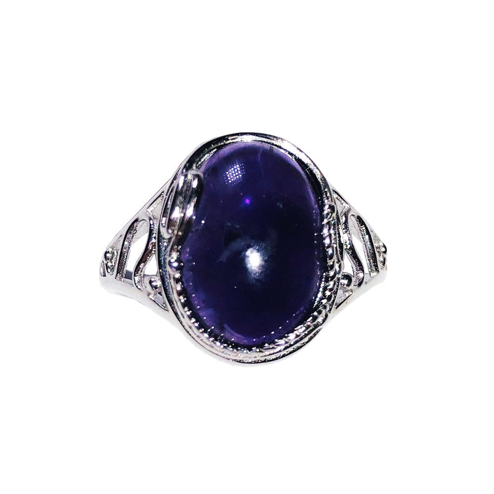 bague améthyste argent rhodié