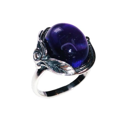 bague améthyste argent rhodié