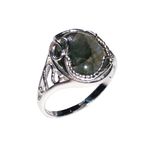 bague labradorite argent rhodie