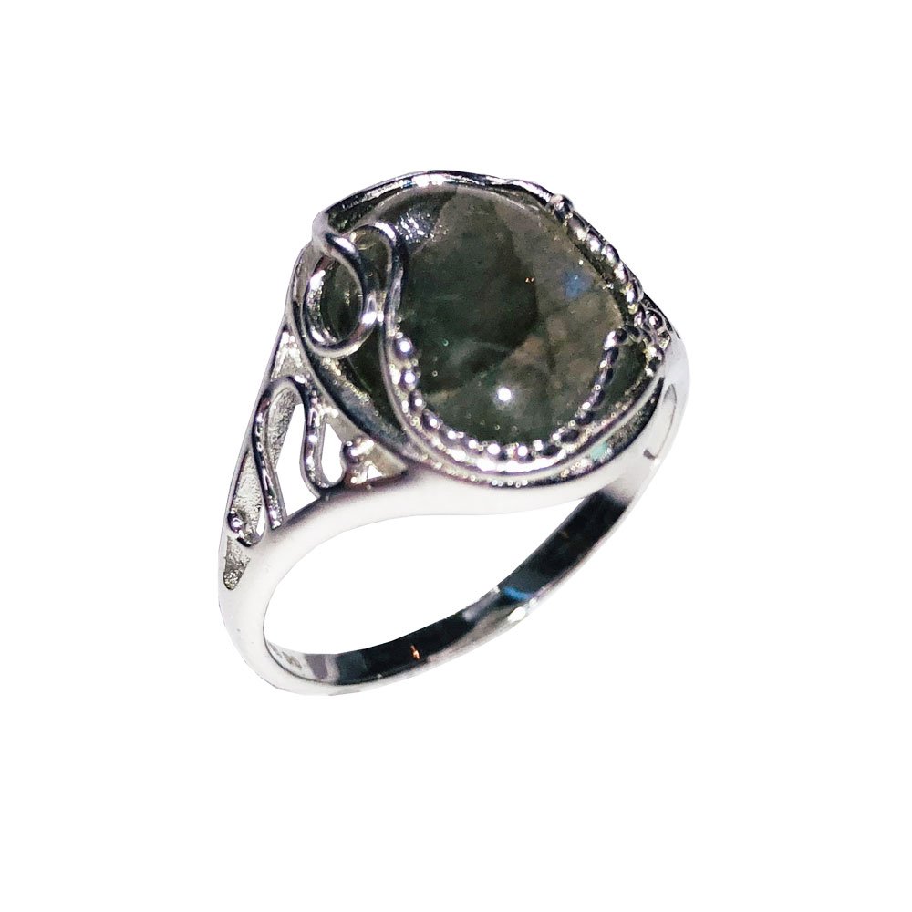 bague labradorite argent rhodie