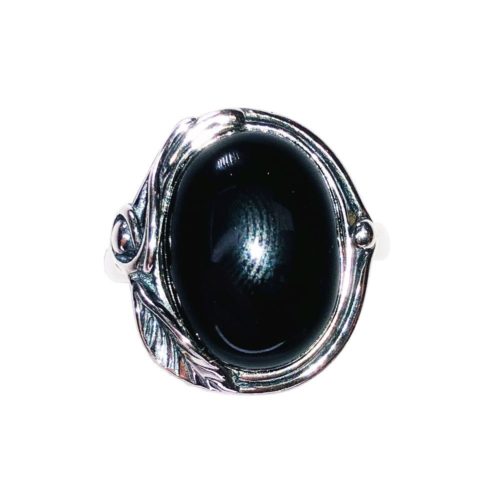 bague onyx argent rhodié