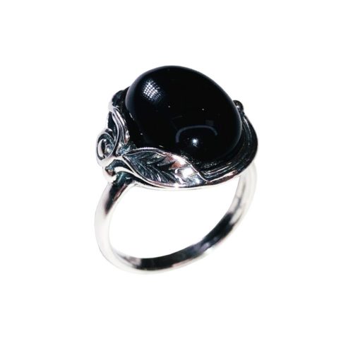 bague onyx argent rhodié