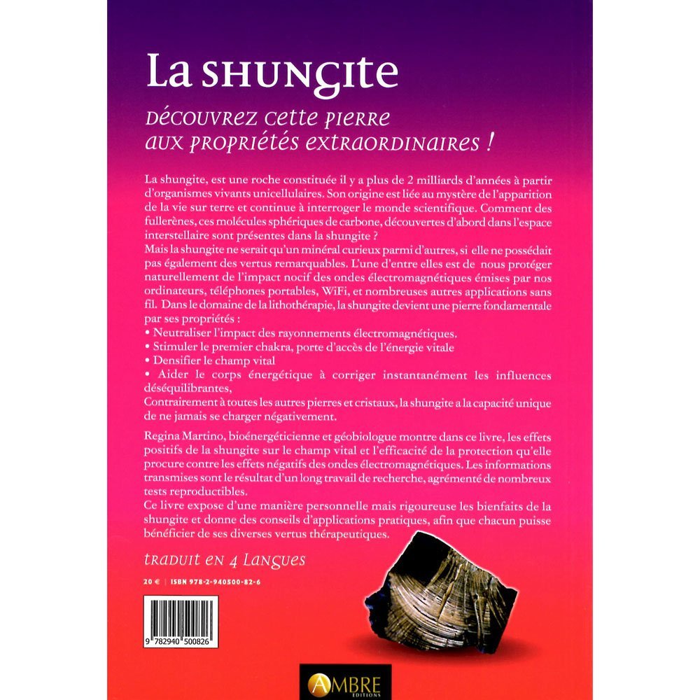livre lithothérapie la shungite énergie de vie