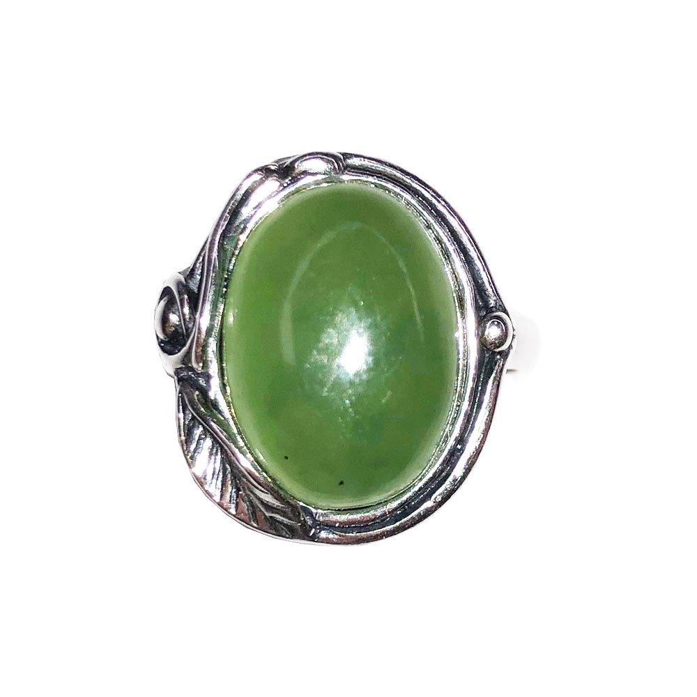bague jade argent rhodie