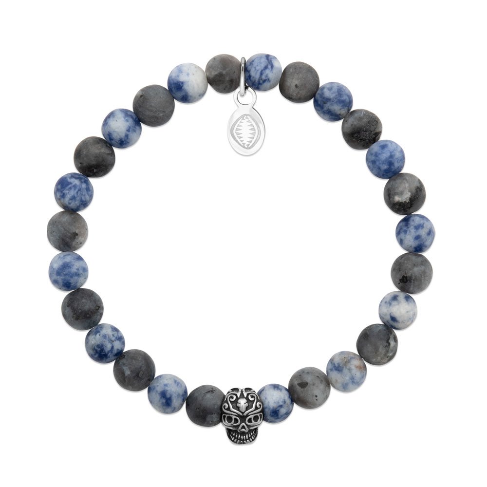 Bracelet Sodalite et Crâne "Pour Lui"