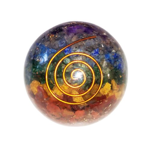 sphere orgonite 7 chakras 55mm
