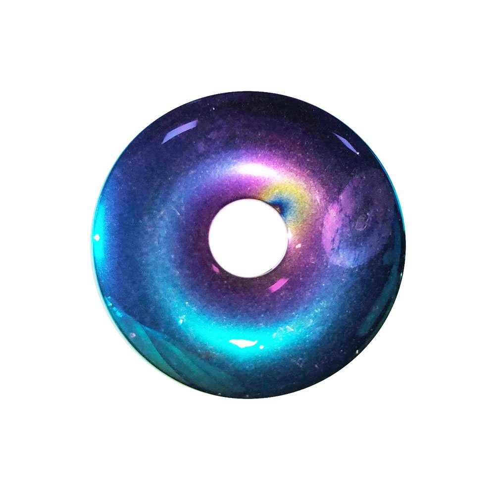 pi chinois donut hématite arc-en-ciel 30mm