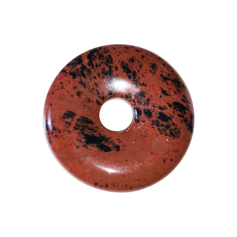 pi chinois donut obsidienne acajou 30mm