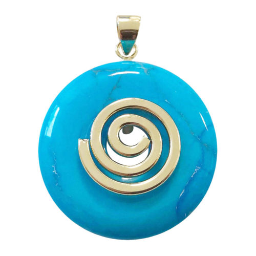 pendentif howlite bleue pi chinois
