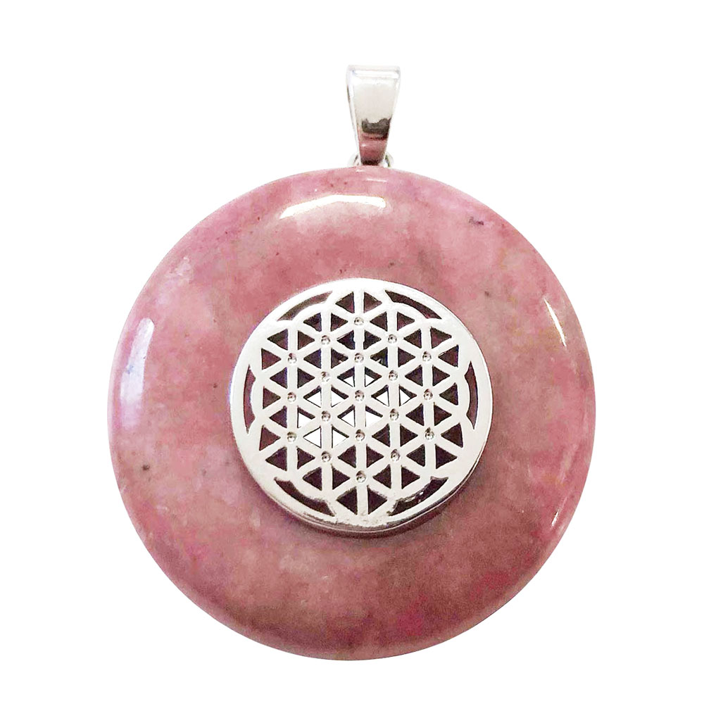 pendentif rhodonite pi chinois