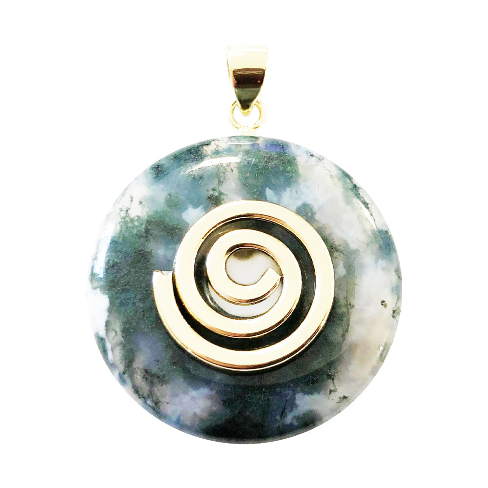 pendentif agate mousse pi chinois