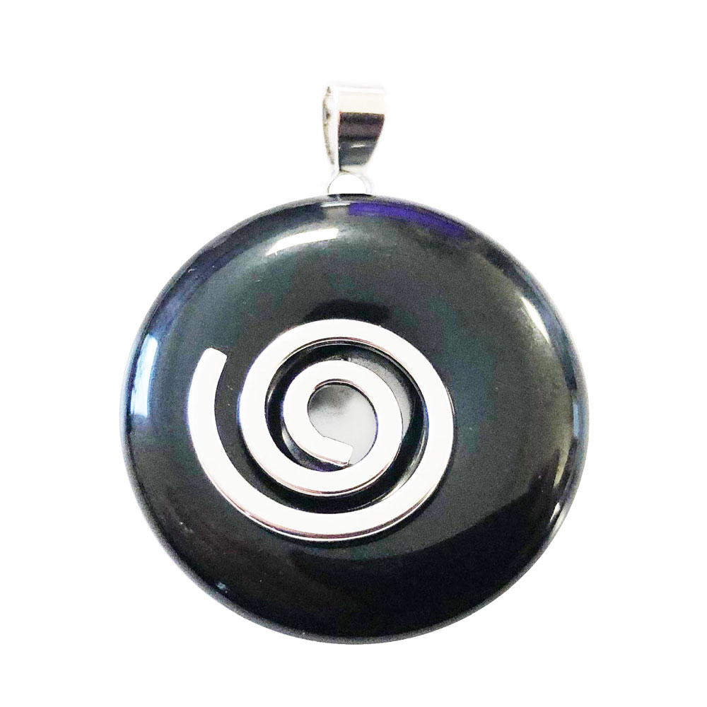 pendentif agate noire pi chinois