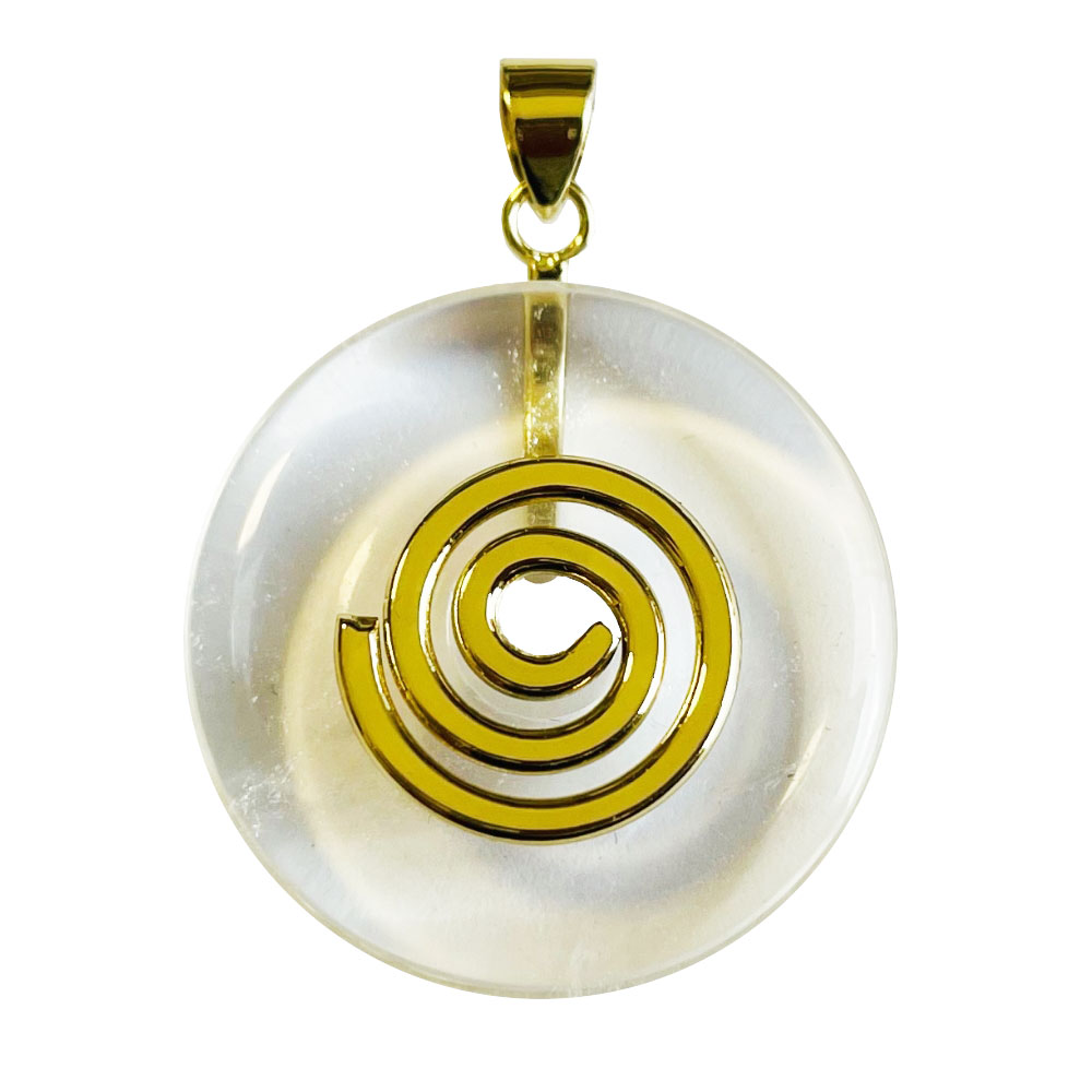 Pendentif Cristal de Roche - PI chinois ou Donut
