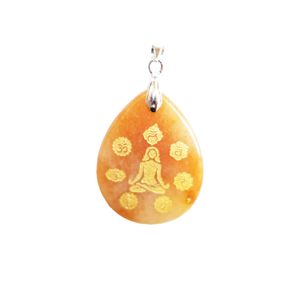 pendentif aventurine rouge yoga 7 chakras