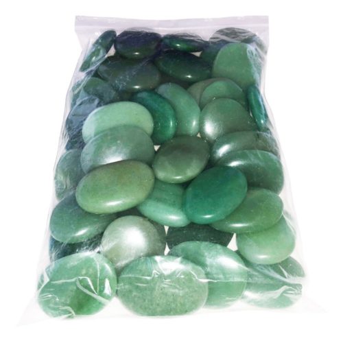 sachet pierres plates aventurine verte