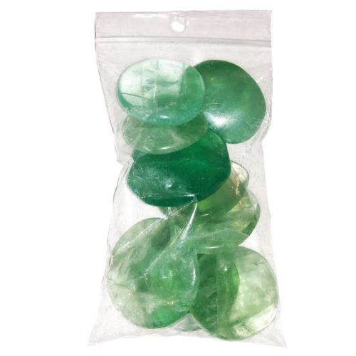 sachet pierres plates fluorite verte