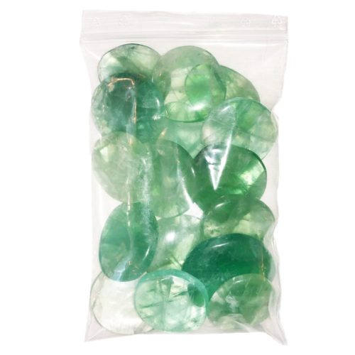 sachet pierres plates fluorite verte